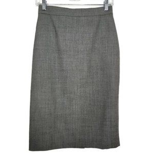 Banana Republic Pencil Skirt 2 Wool Blend Gray Lined Back Zip